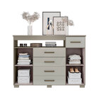 Cômoda Sapateira 05 Gavetas E 02 Portas Oslo Taupe/off White