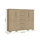 Cômoda Sapateira 100% Mdf 5 Gaveta Com Cabideiro Sarah Fénix