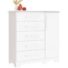 Cômoda Sapateira 100% Mdf 5 Gavetas Adele Branco