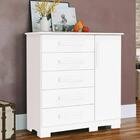 Cômoda Sapateira 100% Mdf 5 Gavetas Adele Branco