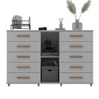 Cômoda Sapateira 1 Porta 10 Gavetas Com Rodízio Monterrey Yes