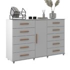 Cômoda Sapateira 1 Porta 10 Gavetas Com Rodízio Monterrey Yes