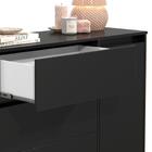 Cômoda Sapateira 1 Porta 4 Gavetas 110cm Topázio Preto - Ej M