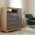 Cômoda Sapateira 1 Porta 4 Gavetas Dijon - Édecasamóveis - Ca