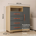 Cômoda Sapateira 1 Porta 4 Gavetas Dijon - Édecasamóveis - Ca