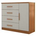 Cômoda Sapateira 1 Porta 4 Gavetas Genova Plus Cinamomo / Are