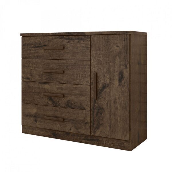 Cômoda Sapateira 1 Porta 4 Gavetas Genova Plus Zanzini Jacara