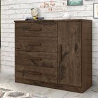 Cômoda Sapateira 1 Porta 4 Gavetas Genova Plus Zanzini Jacara