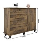 Comoda Sapateira 1 Porta 4 Gavetas Grecia  Amadeirado