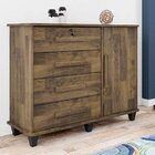 Comoda Sapateira 1 Porta 4 Gavetas Grecia  Amadeirado