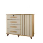 Cômoda Sapateira 1 Porta 4 Gavetas Grécia Cinamomo/off White