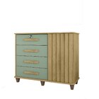 Cômoda Sapateira 1 Porta 4 Gavetas Grécia Cinamomo Verde Água