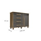 Cômoda Sapateira 1 Porta 4 Gavetas Grécia Rv Móveis Cinamomo/