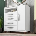 Cômoda Sapateira 1 Porta 4 Gavetas Itapema Branco