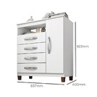Cômoda Sapateira 1 Porta 4 Gavetas Itapema Branco