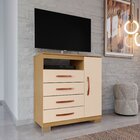 Cômoda Sapateira 1 Porta 4 Gavetas Itapema Carvalho Americano