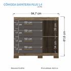 Cômoda Sapateira 1 Porta 4 Gavetas Plus 1.4 Com Pés - Pr Móve