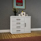 Cômoda Sapateira 1 Porta 4 Gavetas Plus Branco