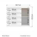 Cômoda Sapateira 1 Porta 4 Gavetas Plus Branco - Santos Andirá