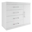 Cômoda Sapateira 1 Porta 4 Gavetas Plus Branco - Santos Andirá