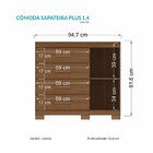 Cômoda Sapateira 1 Porta 4 Gavetas Plus Com Pés Jatoba