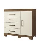 Cômoda Sapateira 1 Porta 4 Gavetas Plus Com Pés Jatobá/areia