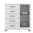 Cômoda Sapateira 1 Porta 5 Gavetas Com Pés + Painel Tv Até 43