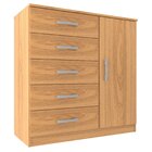 Cômoda Sapateira 1 Porta 5 Gavetas Zurique  Cinamomo