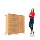 Cômoda Sapateira 1 Porta 5 Gavetas Zurique  Cinamomo
