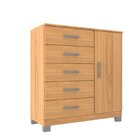 Cômoda Sapateira 1 Porta 5 Gavetas Zurique  Com Pés Cinnamomo