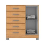 Cômoda Sapateira 1 Porta 5 Gavetas Zurique  Com Pés Cinnamomo