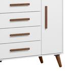 Cômoda Sapateira 1 Porta Com 4 Gavetas Q Encanto Retrô Branco