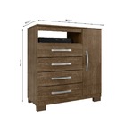 Cômoda Sapateira 1 Porta E 4 Gavetas Cannes I03 Malbec