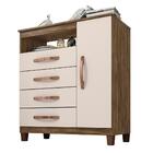 Cômoda Sapateira 1 Porta E 4 Gavetas Cannes I03 Teka/champagn