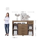 Cômoda Sapateira 2 Porta 5 Gavetas Oslo Mx Móveis Nogal