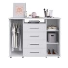 Comoda Sapateira 2 Portas 4 Gavetas 1 Nicho Gold Branco