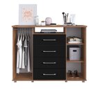 Comoda Sapateira 2 Portas 4 Gavetas 1 Nicho Gold Freijó/preto