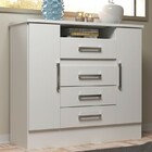 Cômoda Sapateira 2 Portas 4 Gavetas Branca Magnitude