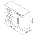 Cômoda Sapateira 2 Portas 4 Gavetas Sírius Canela Champagne