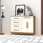 Cômoda Sapateira 2 Portas 4 Gavetas Sírius Canela Champagne