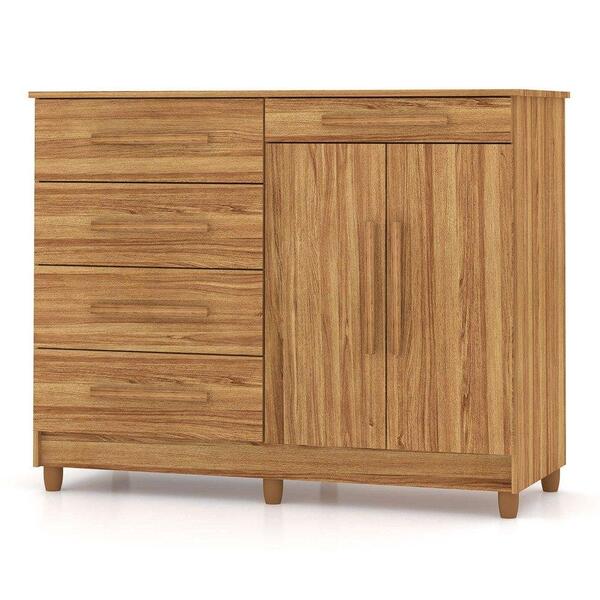 Cômoda Sapateira 2 Portas 4 Gavetas Sírius Canela Vlr Móveis