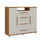 Cômoda Sapateira 2 Portas 4 Gavetas Versátil Cinamomo / Areia