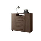 Cômoda Sapateira 2 Portas 4 Gavetas Versátil Nogueira