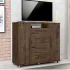 Cômoda Sapateira 2 Portas 4 Gavetas Versátil Zanzini Jacarandá