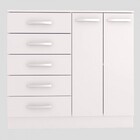 Cômoda Sapateira 2 Portas 5 Gavetas Bella Branco - Pnr Móveis