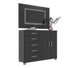 Cômoda Sapateira 2 Portas 5 Gavetas Com Pés + Painel Para Tv