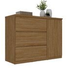 Cômoda Sapateira 3 Gavetas 1 Porta 100% Mdf Gales Nogueira