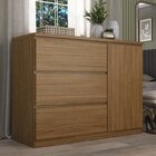 Cômoda Sapateira 3 Gavetas 1 Porta 100% Mdf Gales Nogueira