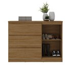 Cômoda Sapateira 3 Gavetas 1 Porta 100% Mdf Gales Nogueira