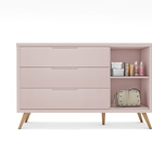 Cômoda Sapateira 3 Gavetas Old Clean Rose Potente